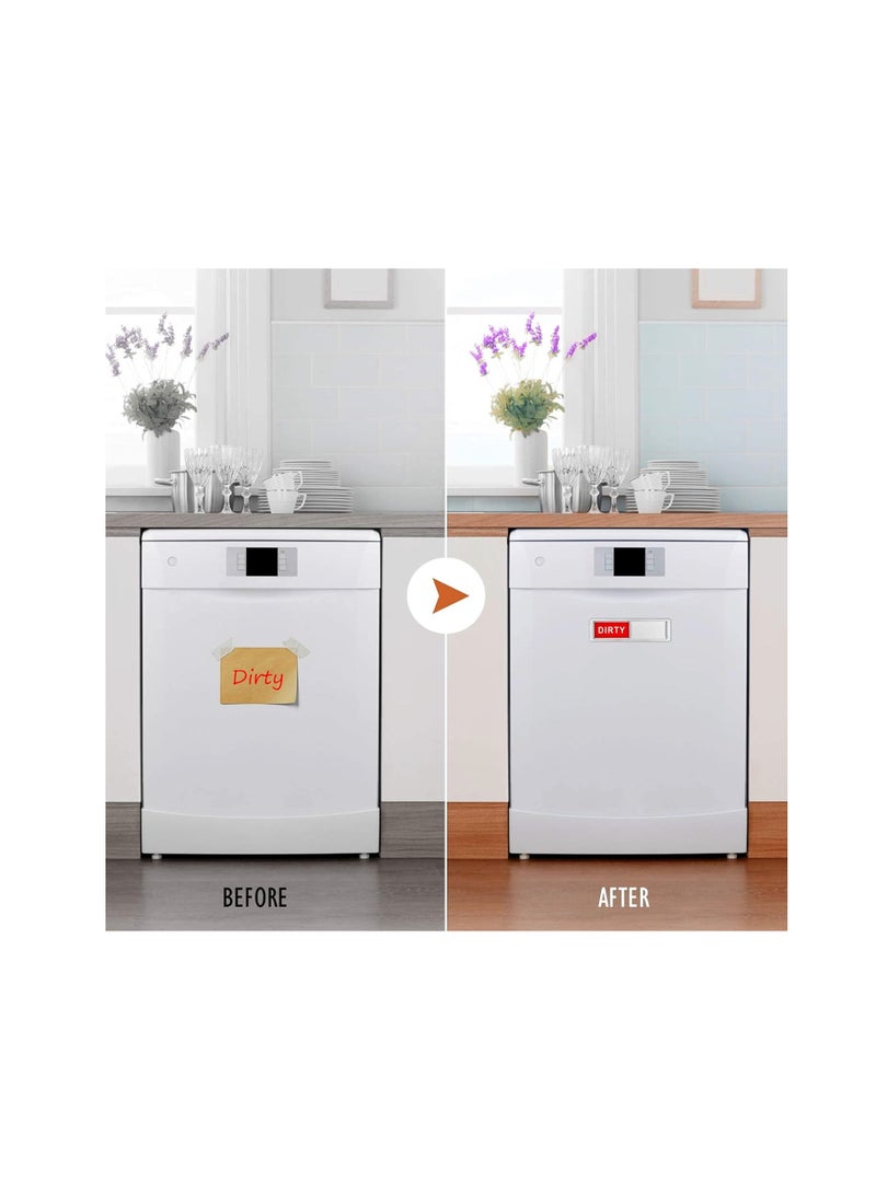 Dishwasher Magnet Clean Dirty Sign Non-Scratching Strong Magnet or 3M Adhesive Options Indicator Tells Whether Dishes Are Clean or Dirty (Silver) - Image 5